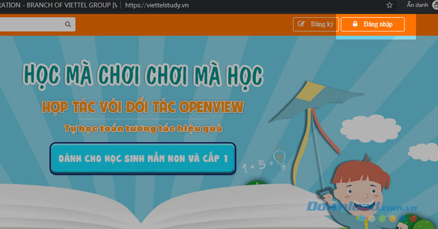 Nhấn nút Đăng nhập