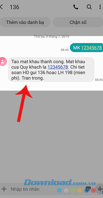 Thiết lập mật khẩu thành công