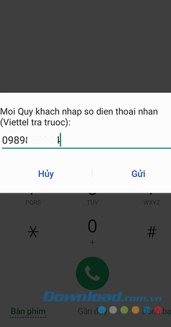 Nhập số điện thoại 