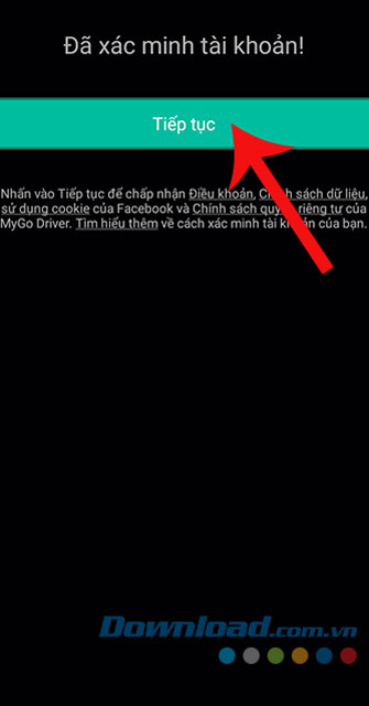 Nhấn Tiếp tục