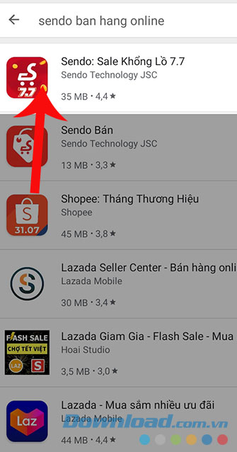 Gõ từ khoá và tìm kiếm