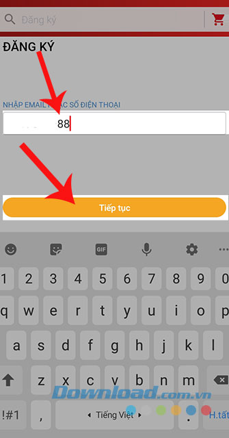 Điền số điện thoại