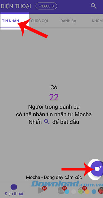 Nhấn vào biểu tượng