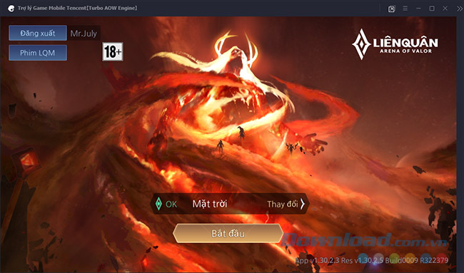 Đăng nhập Liên Quân Mobile trên Tencent Gaming Buddy