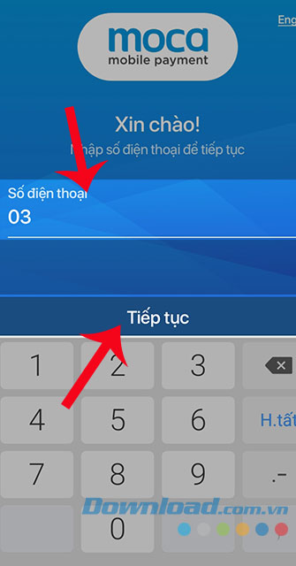 Nhập số điện thoại