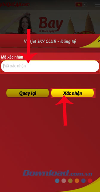 Nhập Mã xác nhận