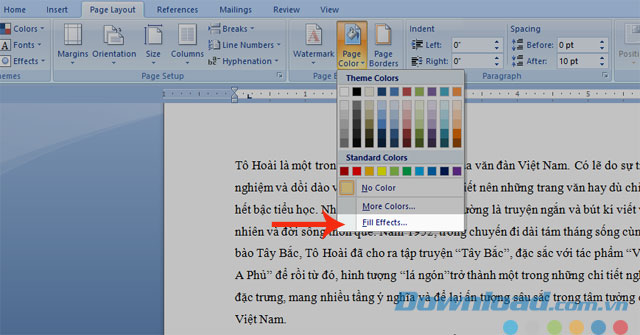 Chọn Fill Effects