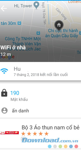Mật khẩu hiện thị lên