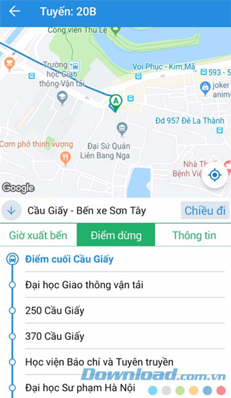Thông tin tuyến xe