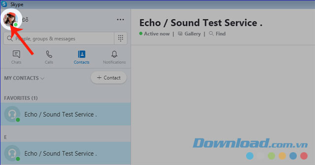 Nhấn vào ảnh đại diện
