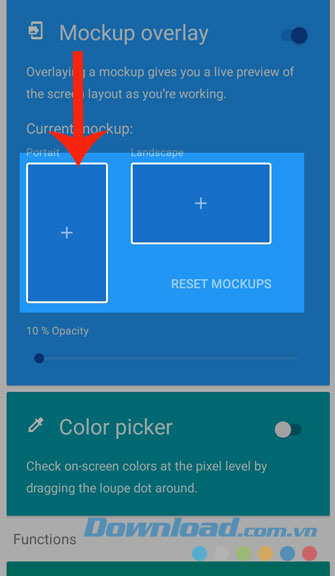 Bấm vào ô vuông