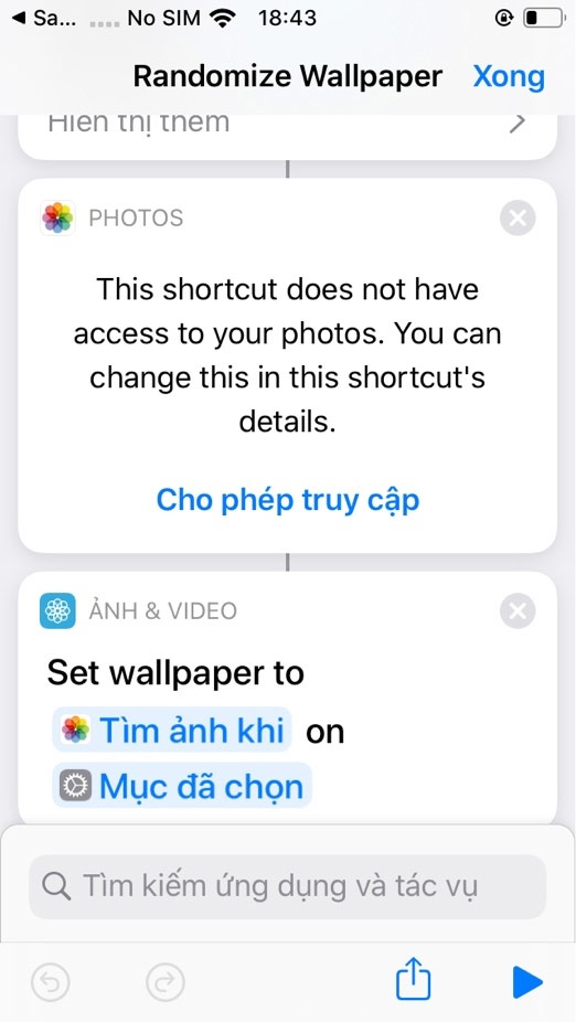 Tìm tới album chứa ảnh nền
