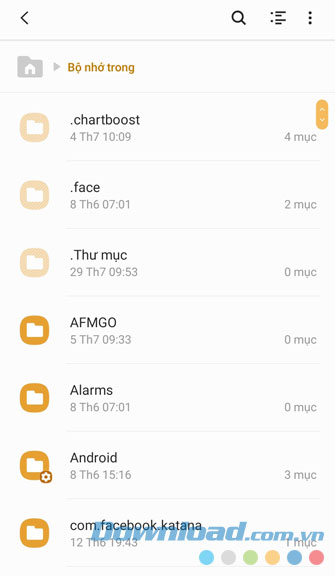 Tất cả các thư mục ẩn được hiện thị