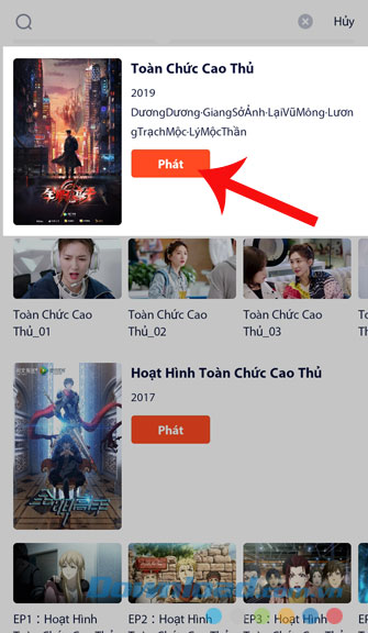 Nhấn vào bộ phim