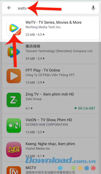 Gõ từ khóa và tìm kiếm
