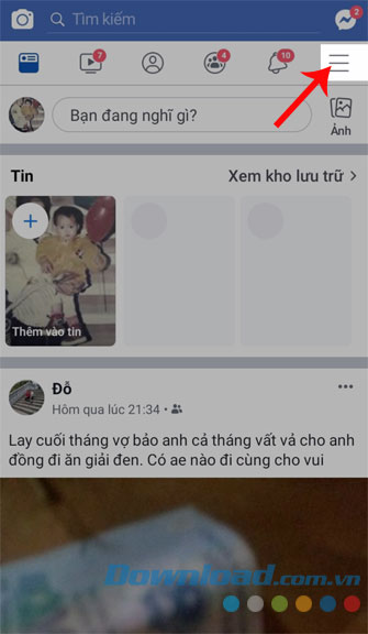 Nhấn vào 3 dấu gạch ngang