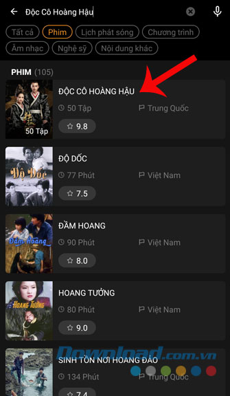 Bấm vào bộ phim