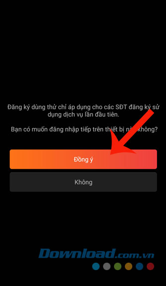 Nhấn Đồng ý