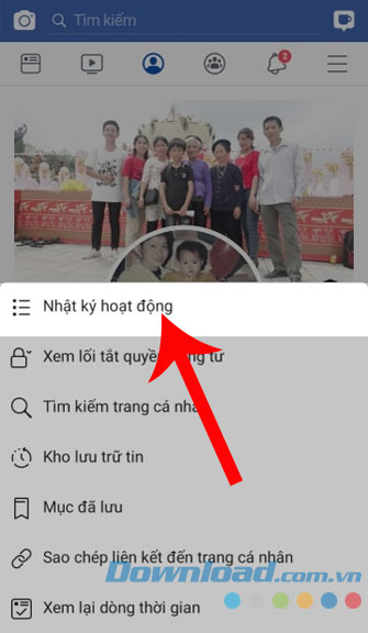 Chọn Nhật ký hoạt động