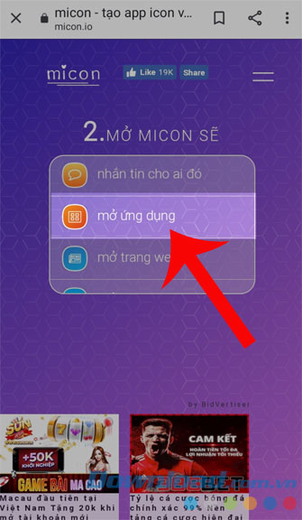 Chọn Mở ứng dụng 