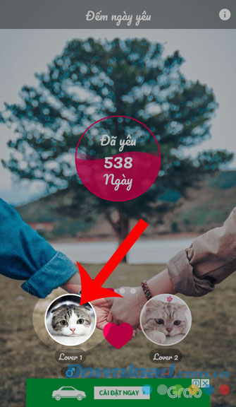 Ấn vào hình tròn nhỏ