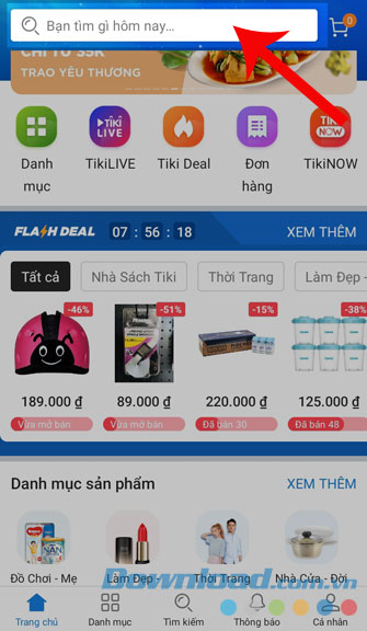 Gõ tên món đồ cần mua