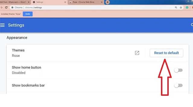 Xóa Theme trên trình duyệt Google Chrome