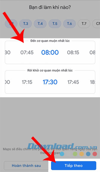 Thiết lập thời gian 