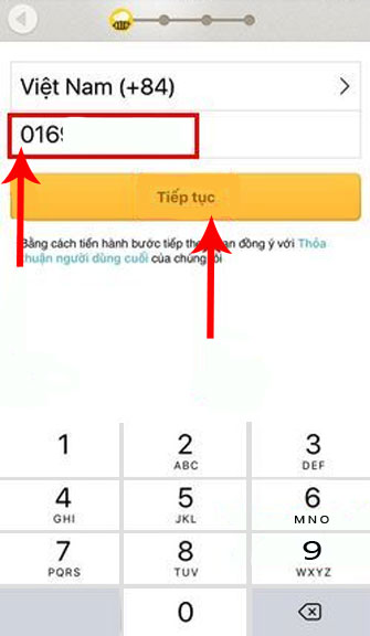 Nhập số điện thoại
