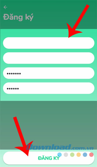 Điền thông tin và ấn nút Đăng ký