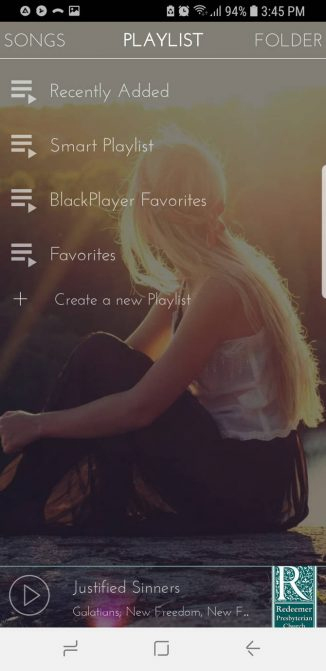 Playlist trên Impulse Music Player
