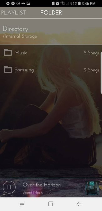 Thư mục nhạc trên Impulse Music Player