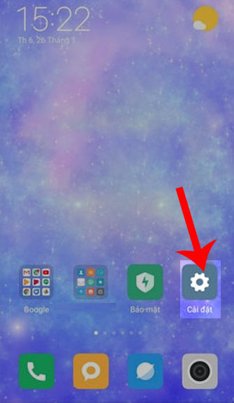 Nhấn vào Cài đặt