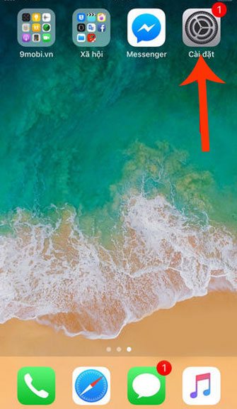 Nhấn vào biểu tượng Cài đặt