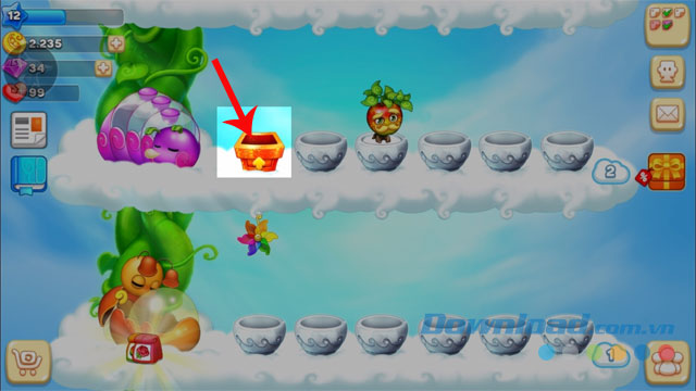 Ấn vào chậu bất kỳ