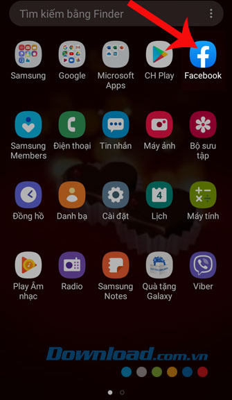 Bật ứng dụng Facebook trên điện thoại