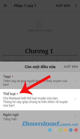 Nhấn vào Thể loại