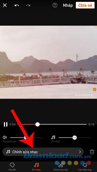 Nhấn Chỉnh sửa nhạc