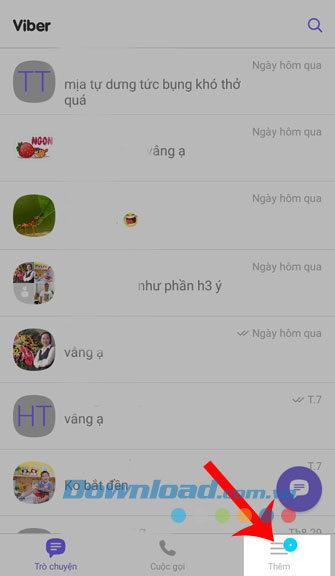 Nhấn vào mục Thêm