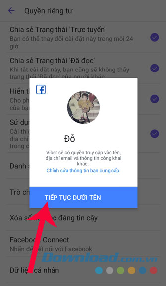 Ấn Tiếp tục với tên