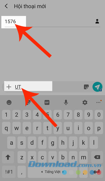 Soạn tin nhắn theo cú pháp UT gửi 1576