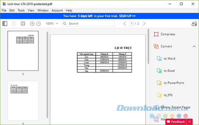 Mở file PDF bằng SmallPDF