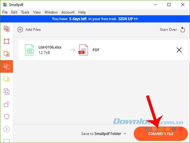 Chọn convert file