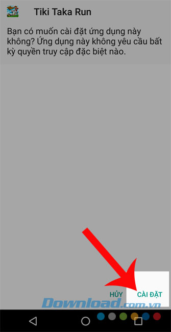 Nhấn vào Cài đặt