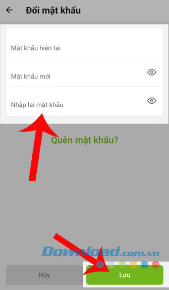 Đặt lại mật khẩu mới