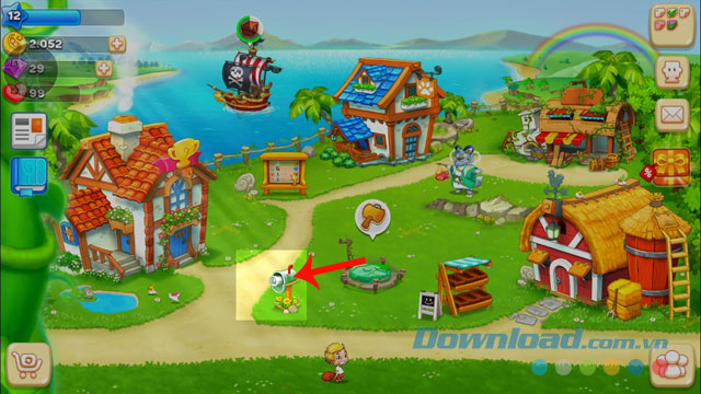 Nhấn vào biểu tượng hòm thư