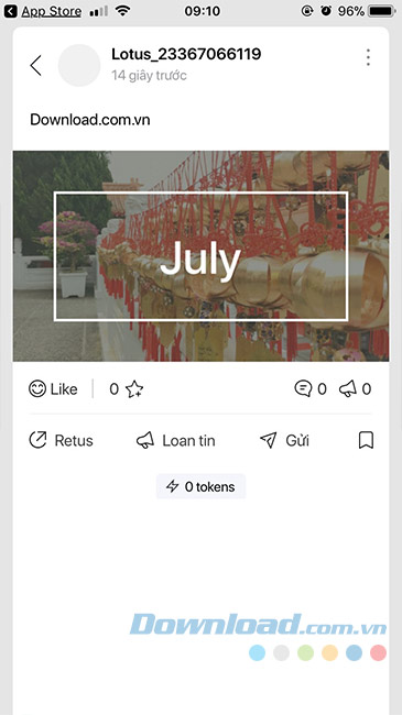 Đăng bài trên Lotus thành công 