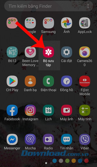 Nhấn vào ứng dụng đặt mật khẩu