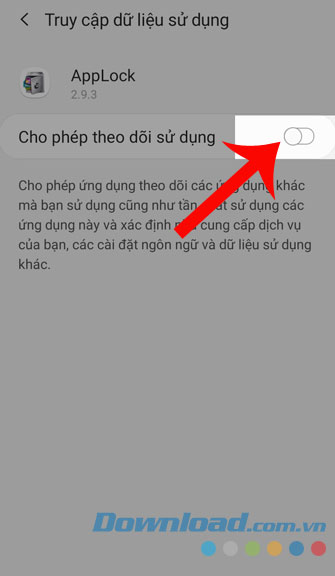 Kéo thanh trượt sang bên phải