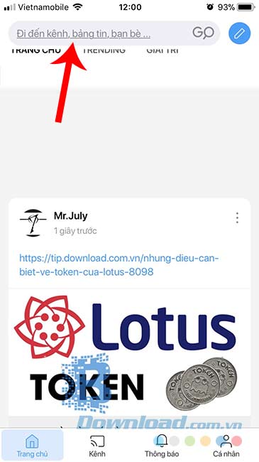 Giao diện chính của Lotus